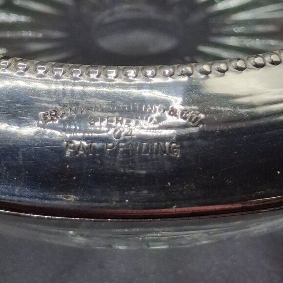 Frank M. Whiting & Co. Sterling Silver & Glass Coasters Set Of 2 - Picture 2 of 5